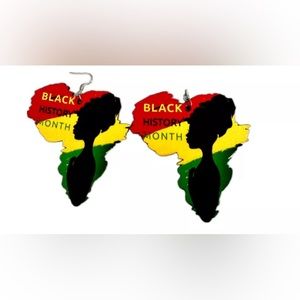 African Woman Black History Month Earrings